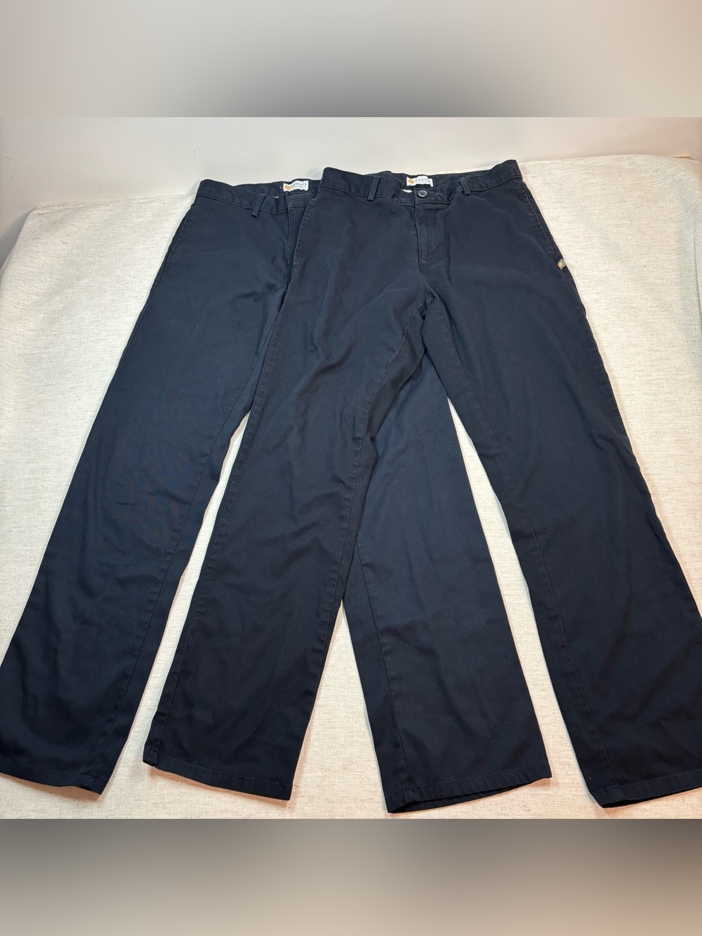 Set of 2 Dennis Men 29x32 uniform Chino Pants - Classic Straight Fit navy blue